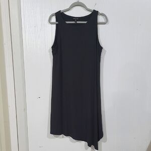 Eileen Fisher Charcoal Womens Asymmetrical Hem Sleeveless Dress Size Large